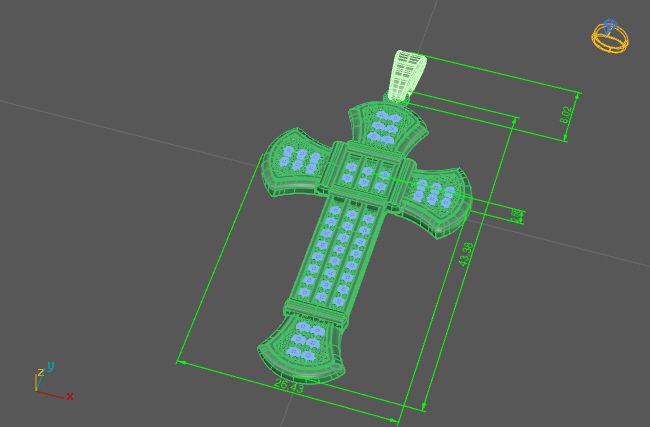 Cross Pendant Diamond Cross Necklace Vintage STL 3DM Printable  3D print model_2