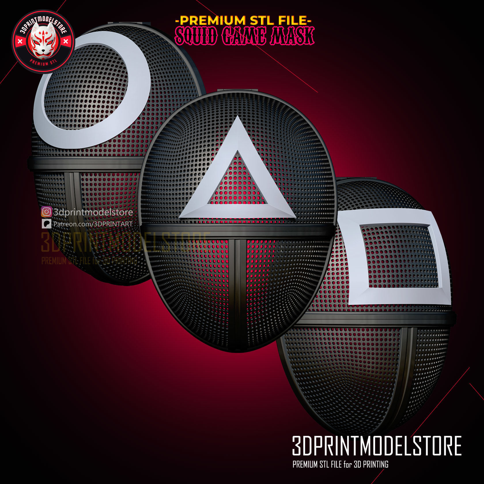 Squid Game Solider Cosplay Mask - Squidgame Mask 3D print model_1