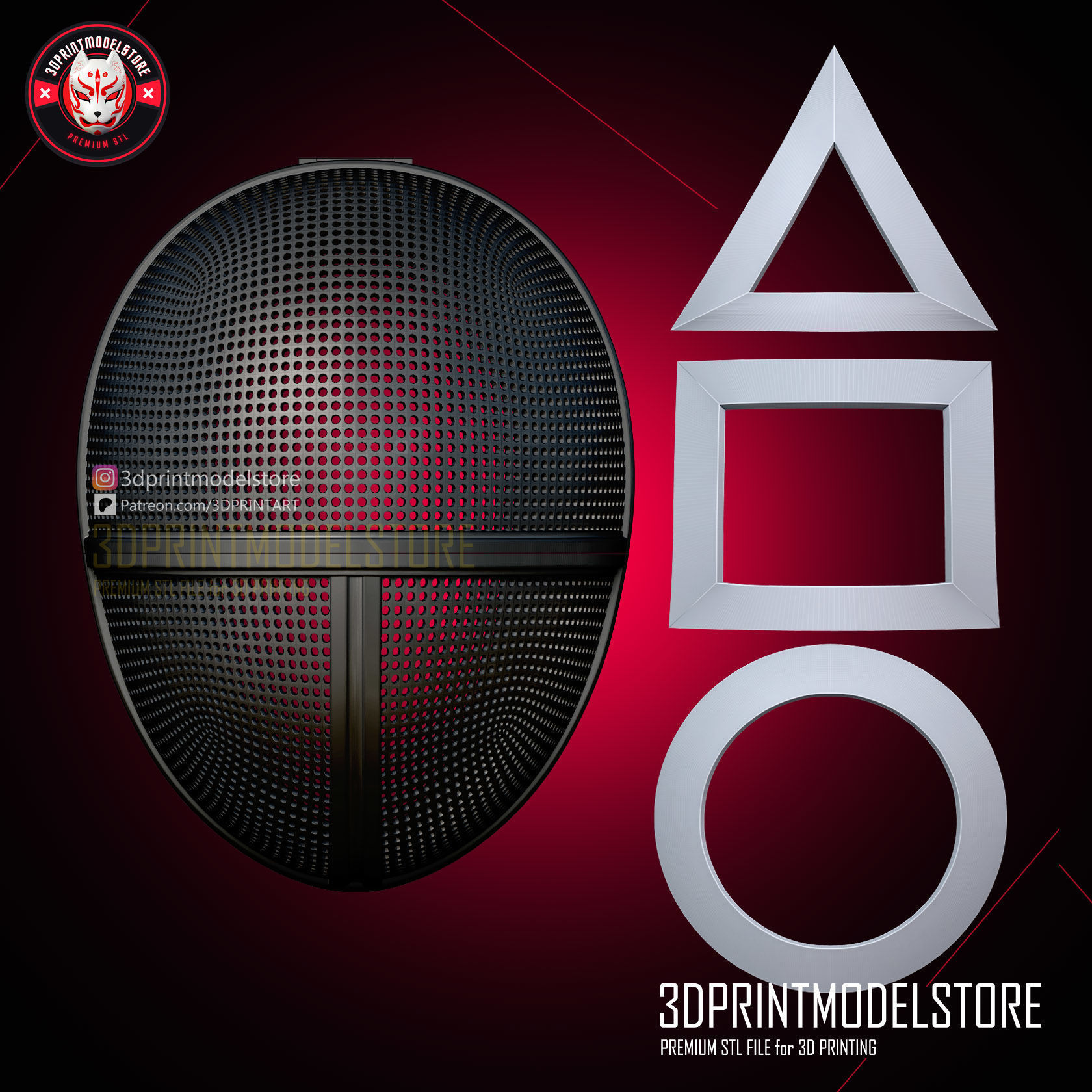 Squid Game Solider Cosplay Mask - Squidgame Mask 3D print model_7