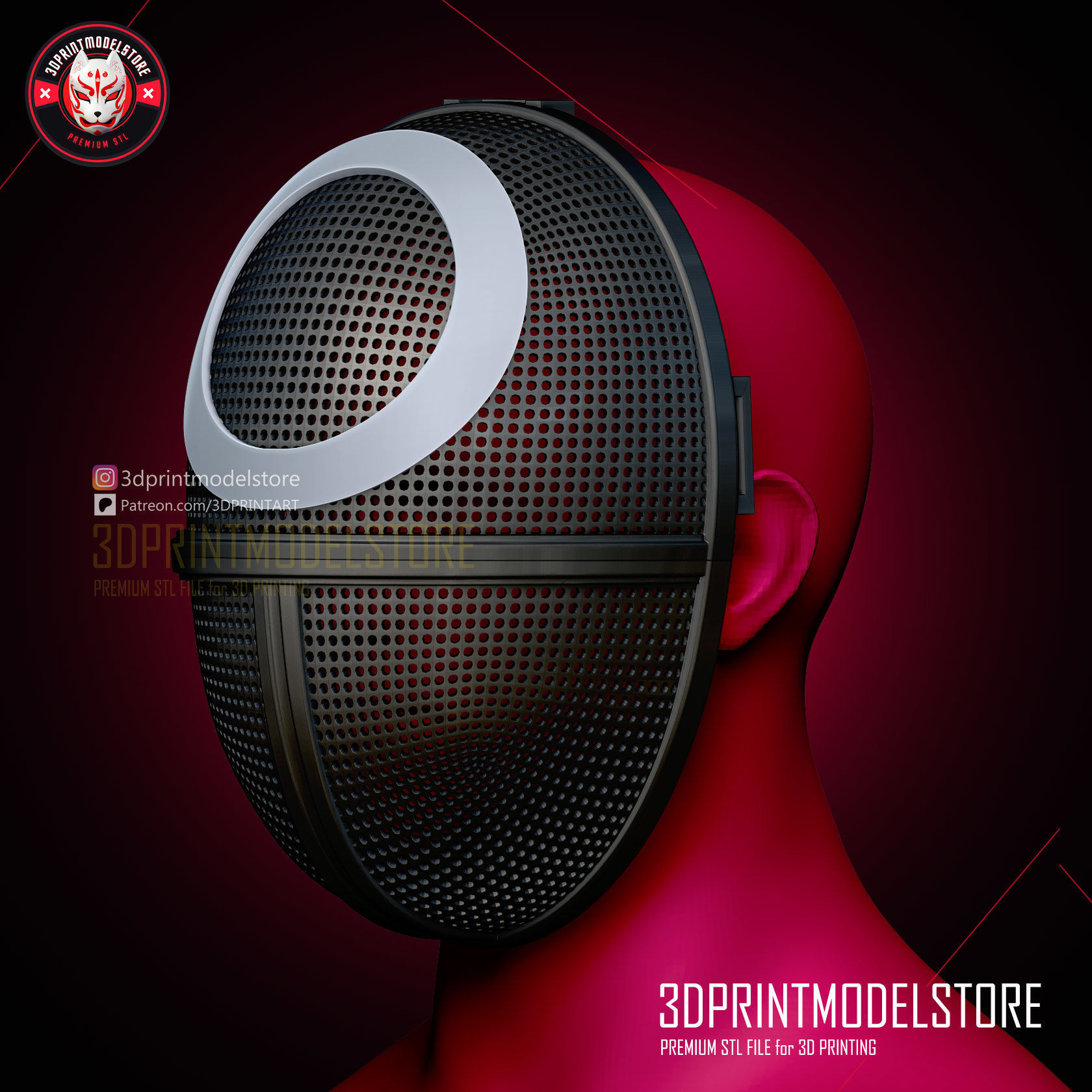 Squid Game Solider Cosplay Mask - Squidgame Mask 3D print model_3