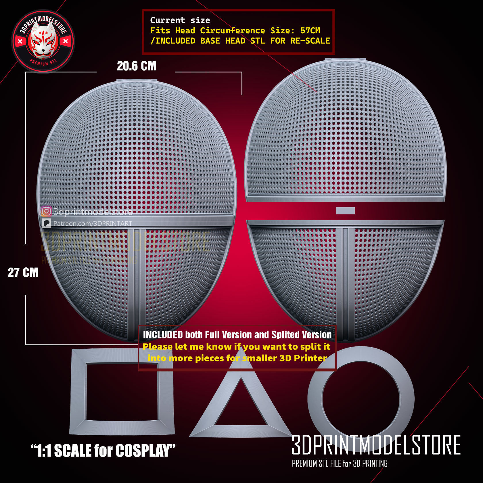 Squid Game Solider Cosplay Mask - Squidgame Mask 3D print model_8