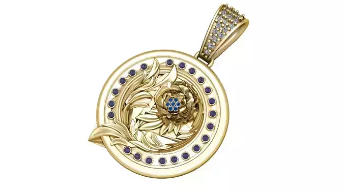 ROSE DEIGN COIN PENDANT 3D PRINTABLE MODEL 