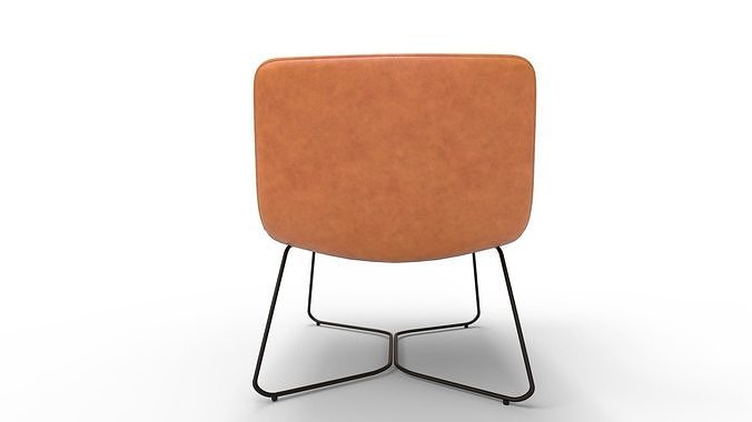 Tan Slope Lounge Chair 3D model 4