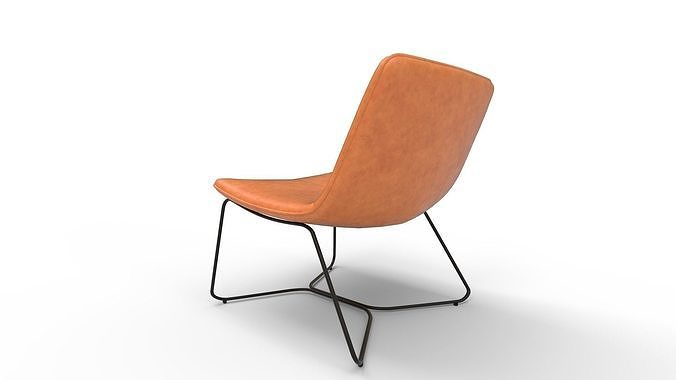 Tan Slope Lounge Chair 3D model 5