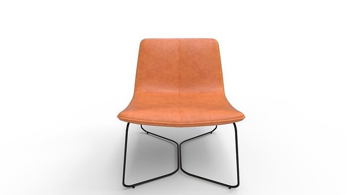 Tan Slope Lounge Chair 3D model 7