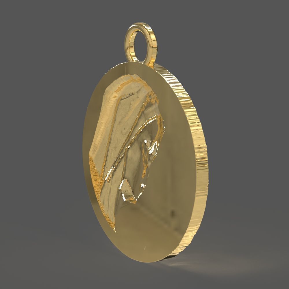 Virgin Mary medallion 3D print model_13