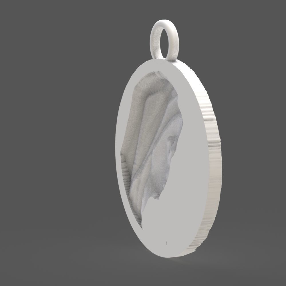 Virgin Mary medallion 3D print model_6