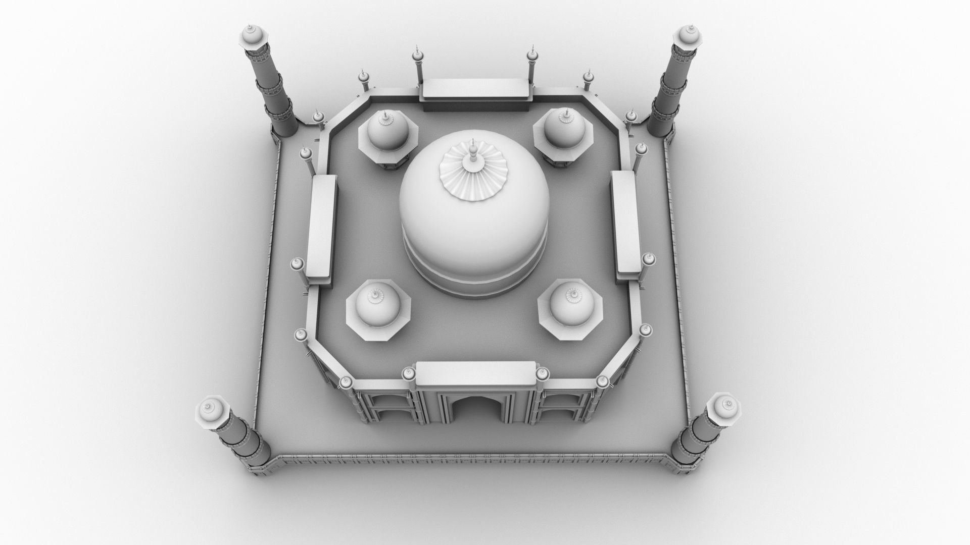 Taj Mahal 3D model_4