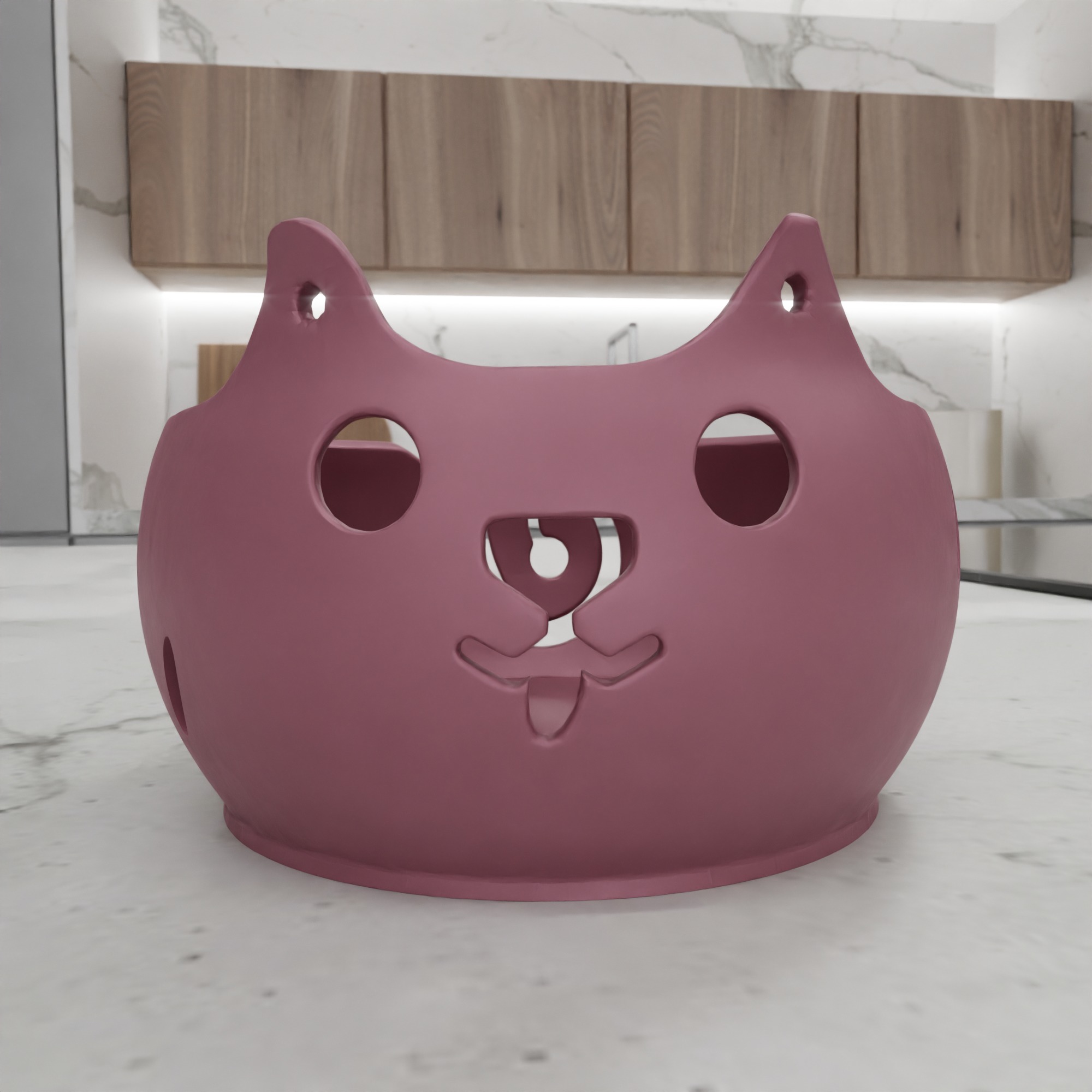 Cute Cat Bowl STL File - 180 3D print model_11