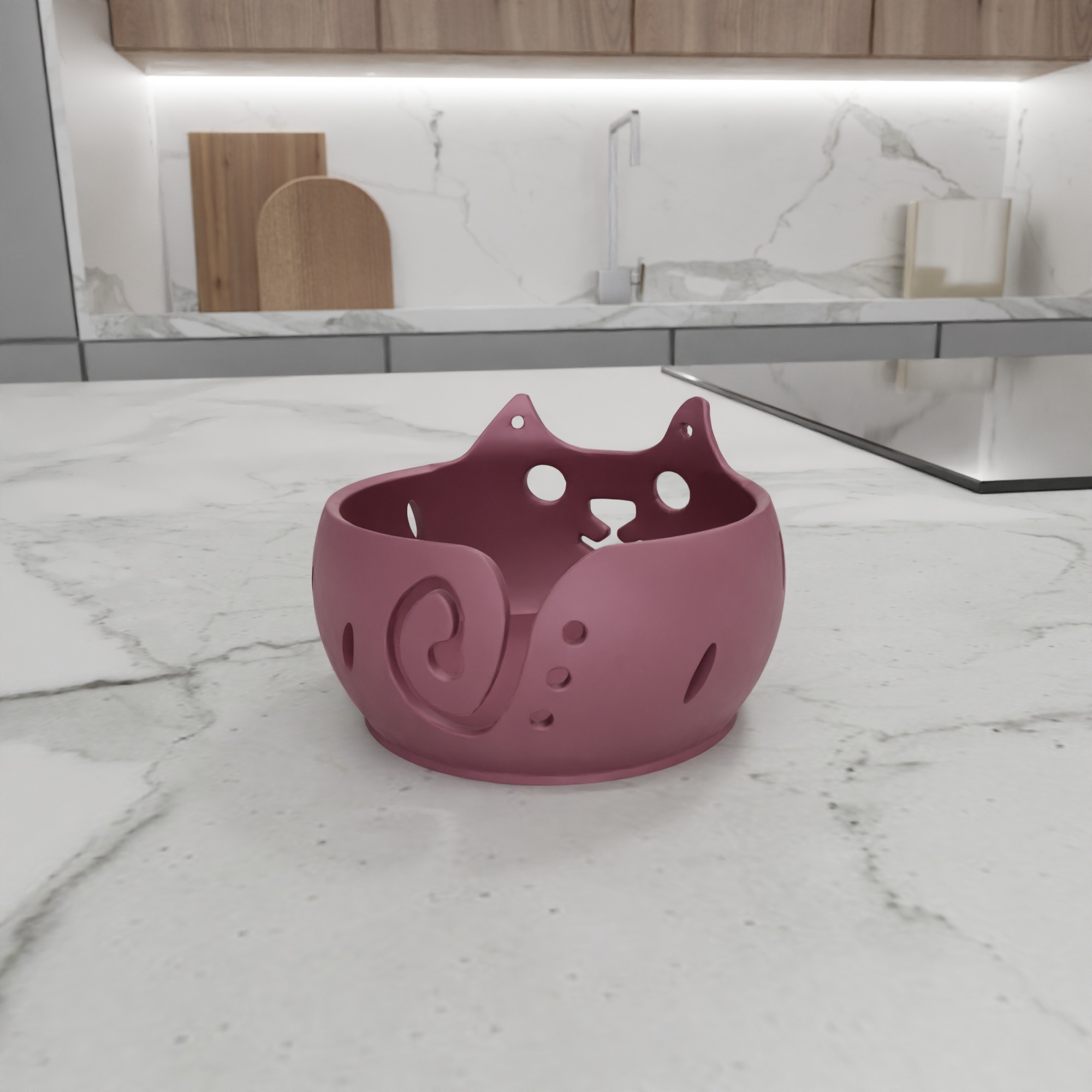 Cute Cat Bowl STL File - 180 3D print model_10