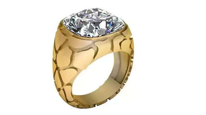 STYLISH DIAMOND RING FOR MEN 3D PRINTABLE MODEL
