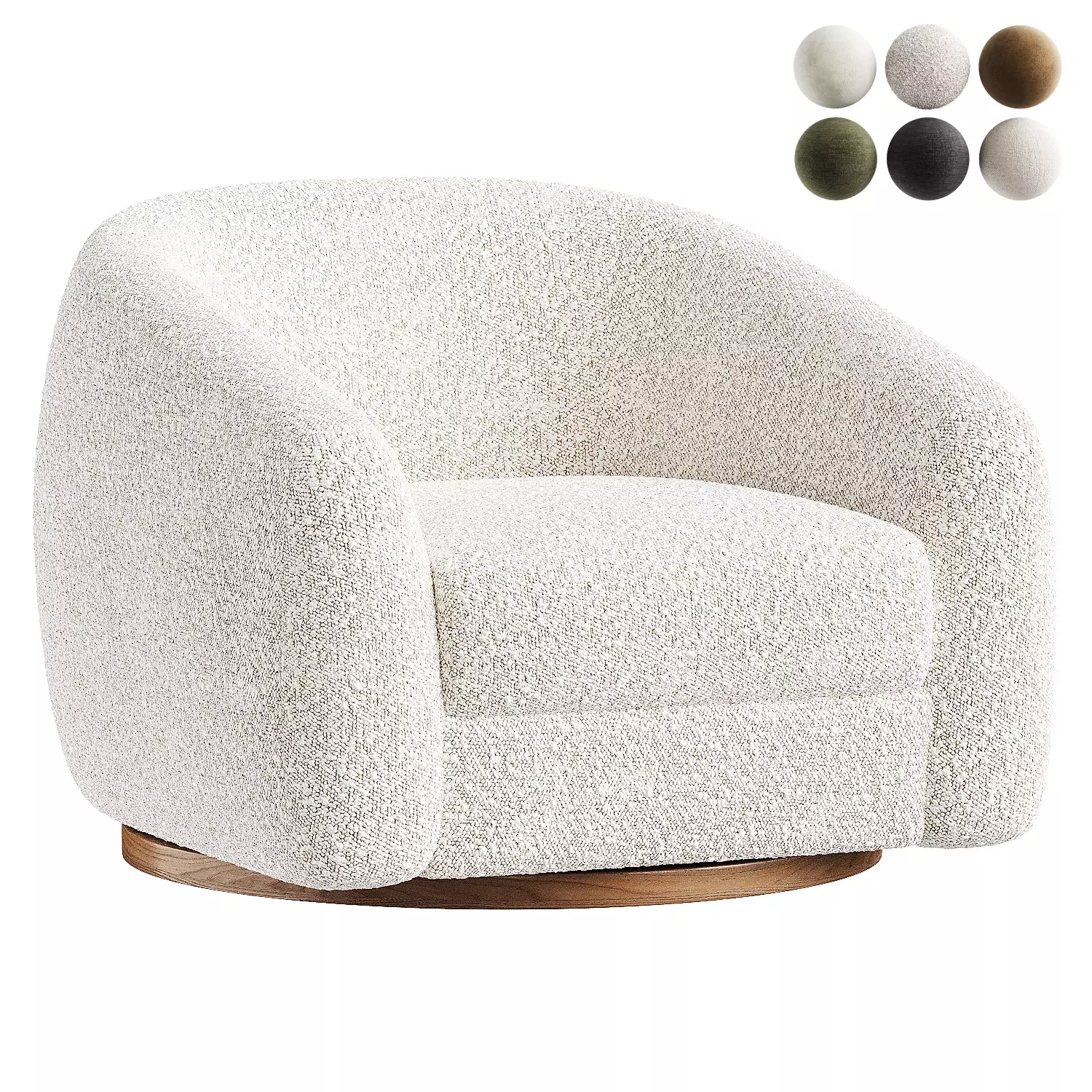 wood armchair  3D model_0