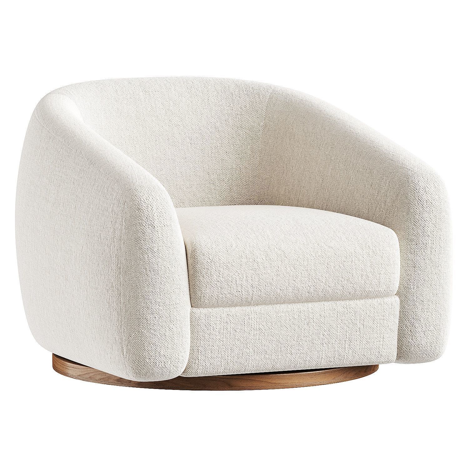 wood armchair  3D model_4