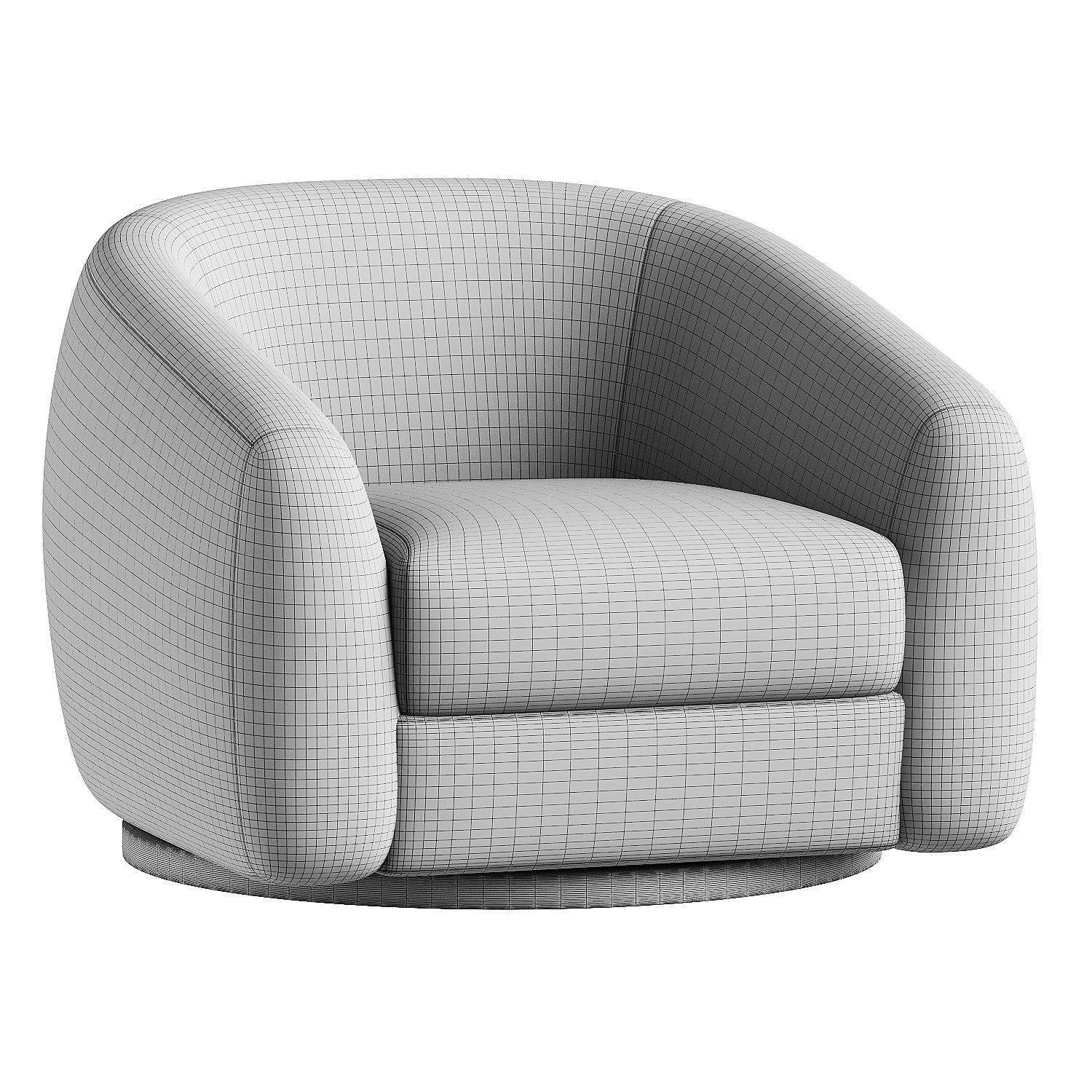 wood armchair  3D model_6