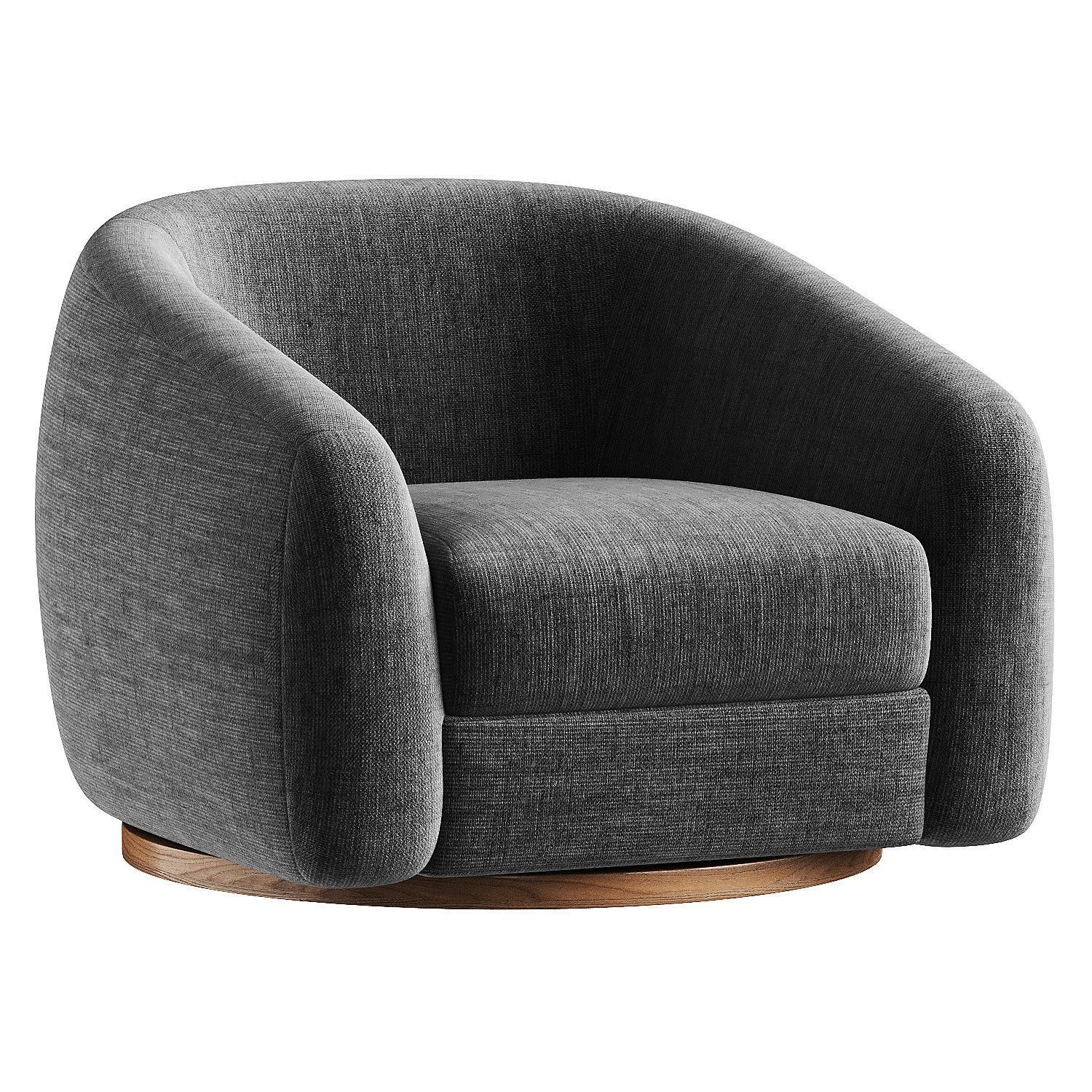 wood armchair  3D model_3