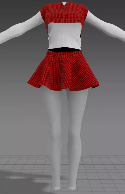 Free skirt with uniform dress in marvelous designer Texture