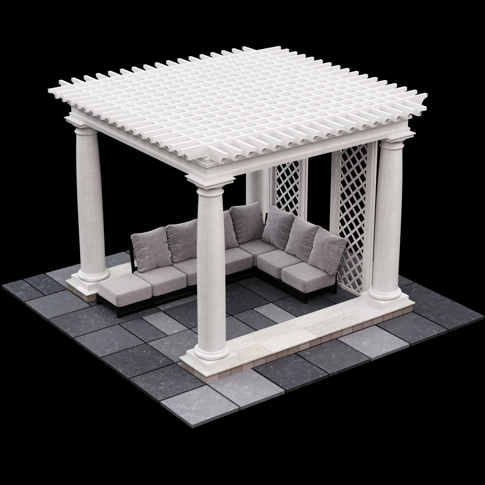Pergola 2 3D model_7
