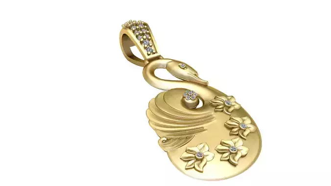 GOLDEN SWAN PENDANT 3D PRINTABLE MODEL