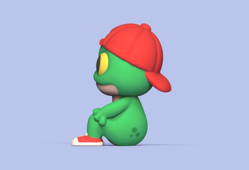 Frog with a Cap 3D print model_3
