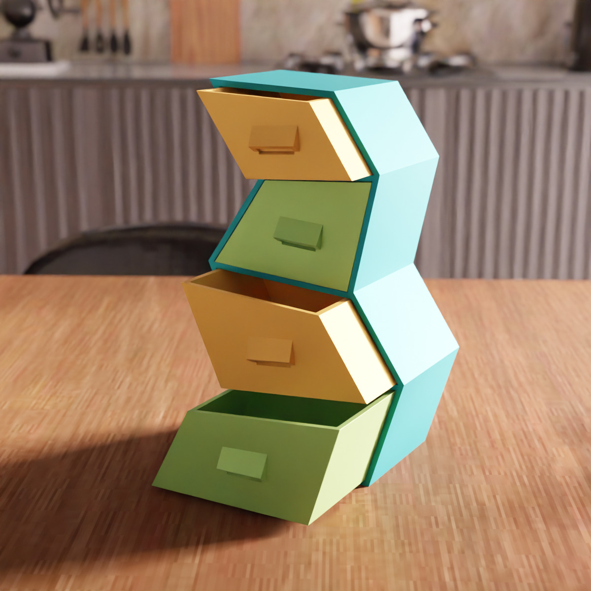 Curved Drawer Box STL File - 178 3D print model_1