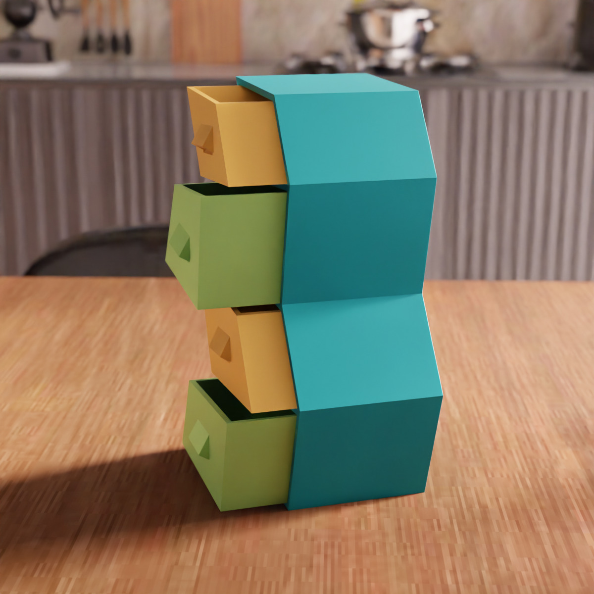 Curved Drawer Box STL File - 178 3D print model_2