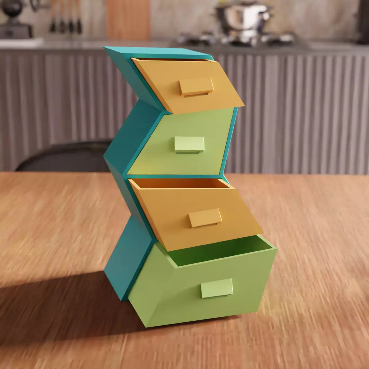 Curved Drawer Box STL File - 178 3D print model_0