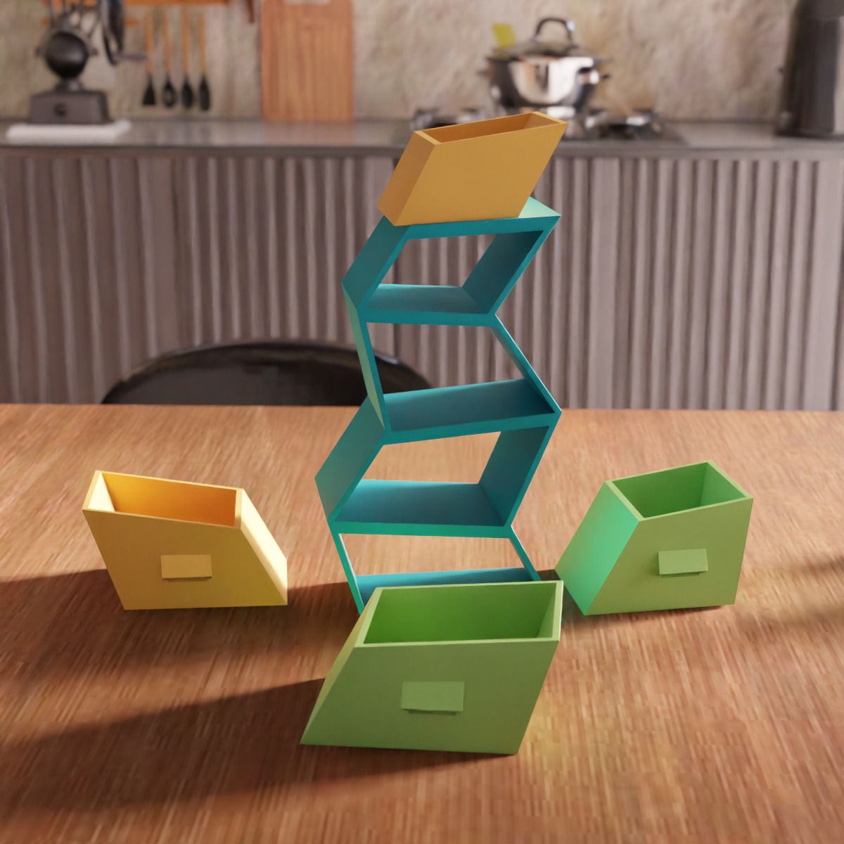 Curved Drawer Box STL File - 178 3D print model_5