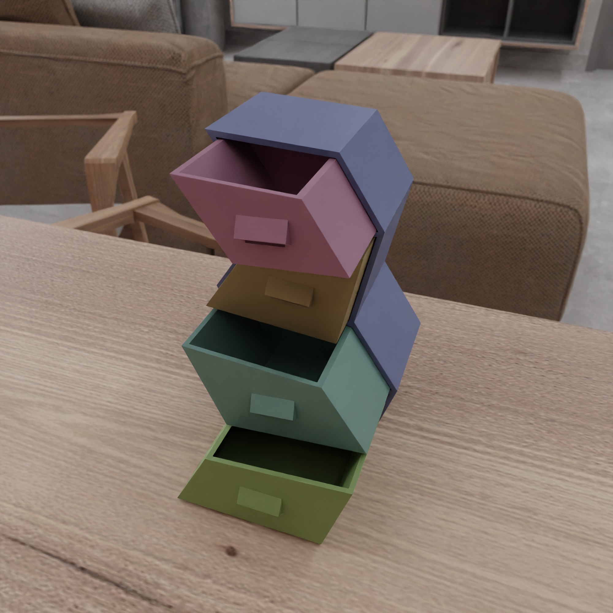 Curved Drawer Box STL File - 178 3D print model_9