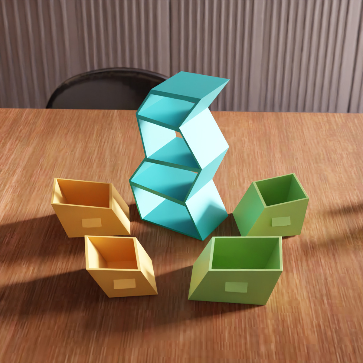 Curved Drawer Box STL File - 178 3D print model_6