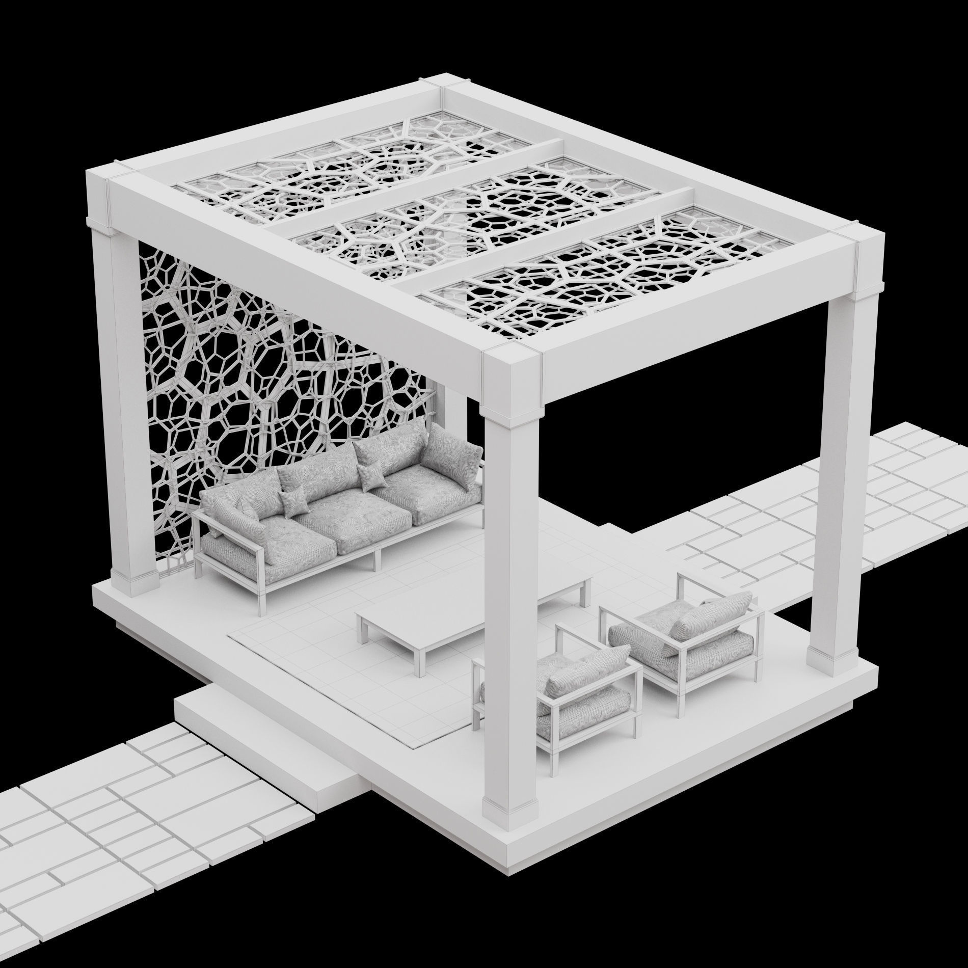 Pergola 3 3D model_8