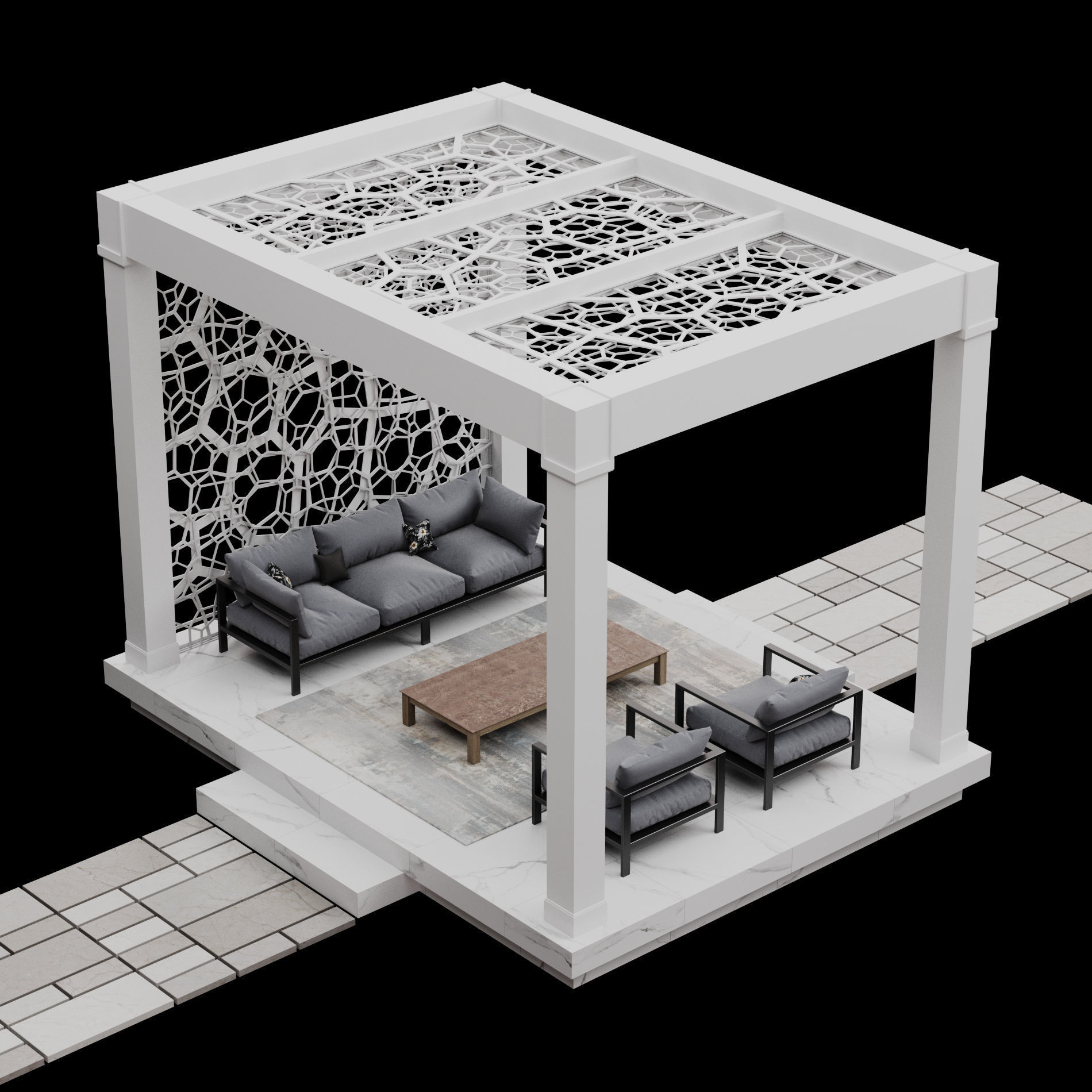 Pergola 3 3D model_7