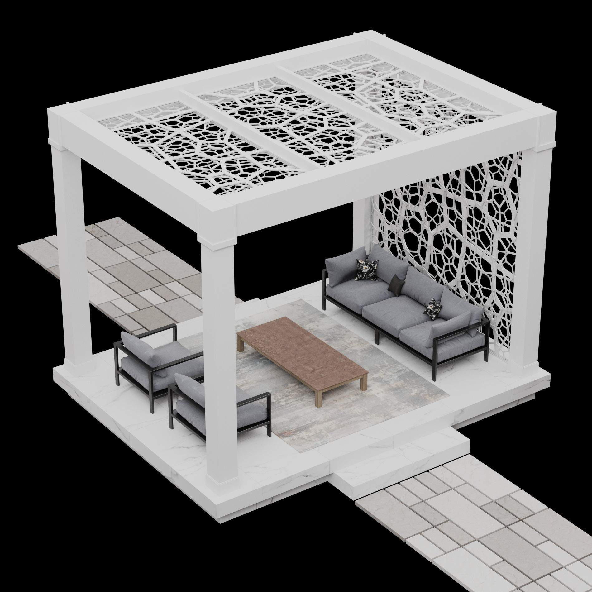 Pergola 3 3D model_9