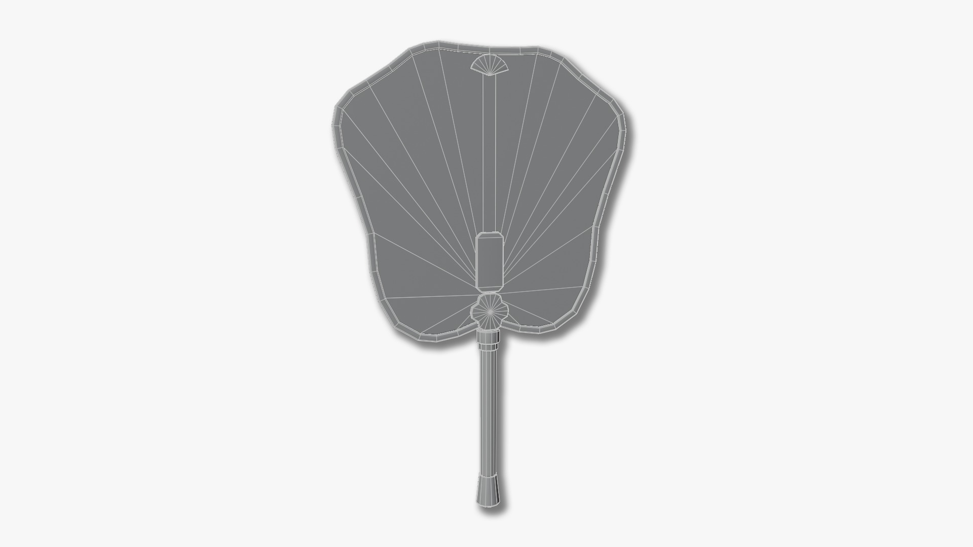 Hand fan Low-poly 3D model_7
