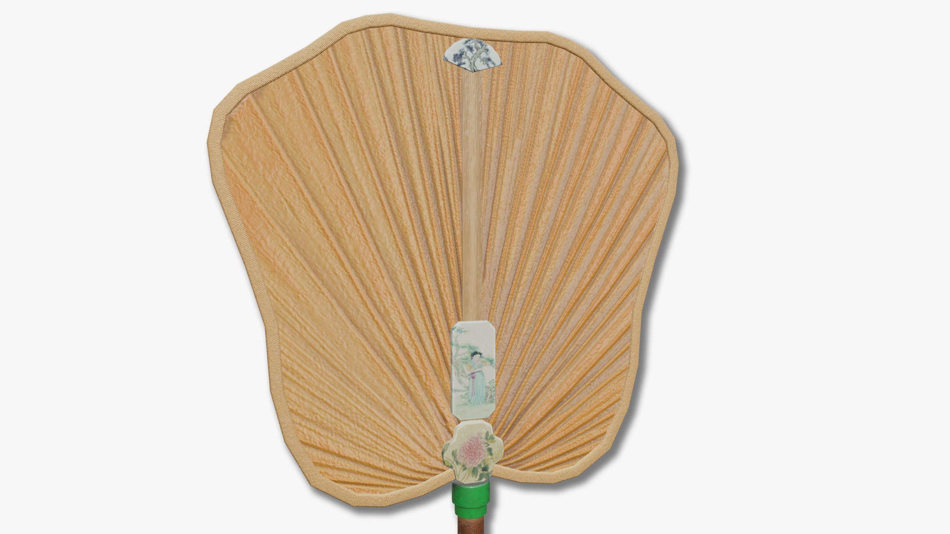 Hand fan Low-poly 3D model_5
