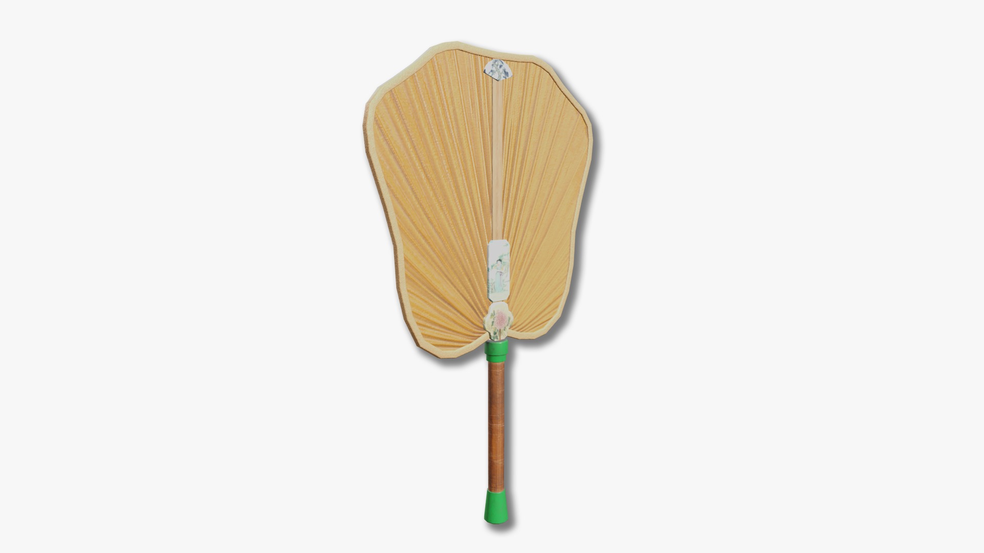 Hand fan Low-poly 3D model_2