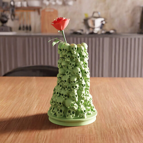 3D Skeleton Flower Vase STL File - 177 3D print model