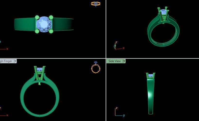 Solitair ring for daimond 3D print model_19