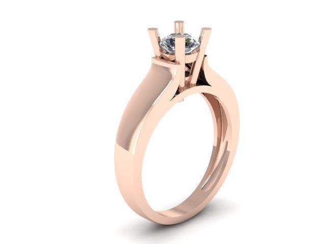 Solitair ring for daimond 3D print model_11
