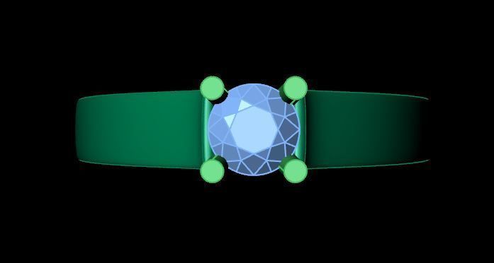 Solitair ring for daimond 3D print model_16
