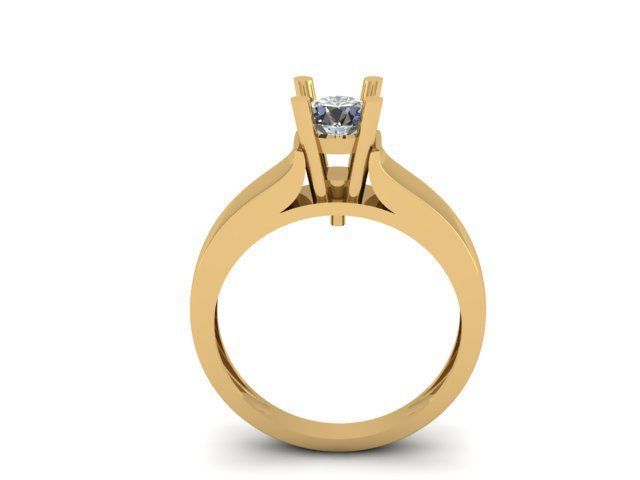 Solitair ring for daimond 3D print model_12