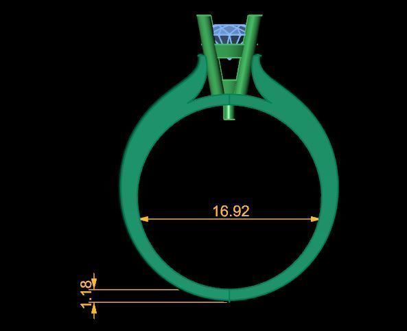 Solitair ring for daimond 3D print model_21