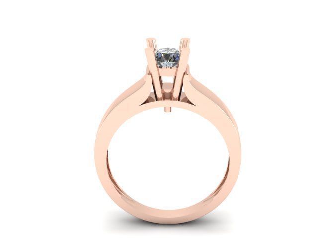 Solitair ring for daimond 3D print model_14