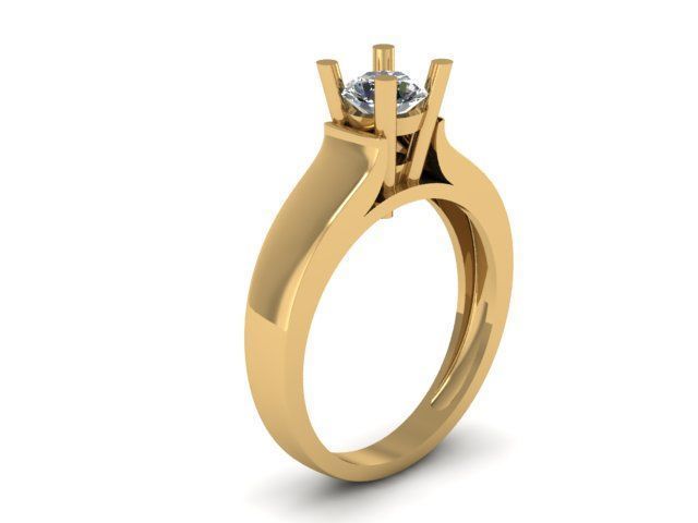 Solitair ring for daimond 3D print model_9