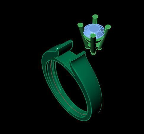 Solitair ring for daimond 3D print model_22