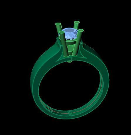 Solitair ring for daimond 3D print model_15