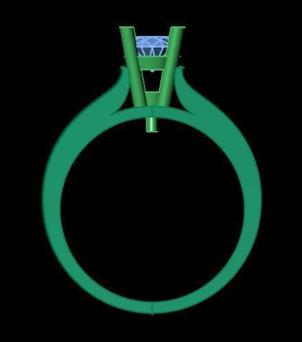 Solitair ring for daimond 3D print model_17