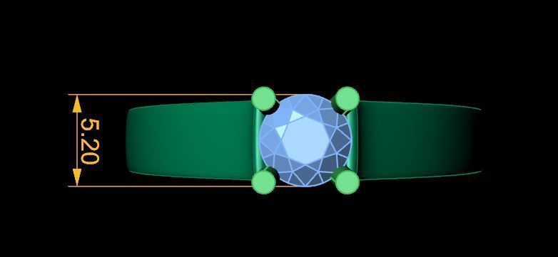 Solitair ring for daimond 3D print model_20