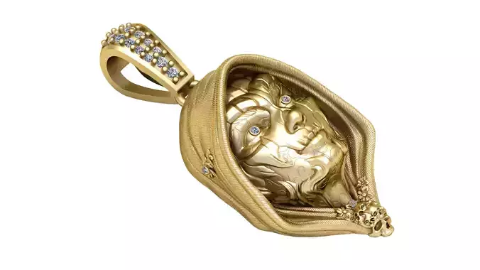 MAN FACE PENDANT 3D PRINTABLE MODEL