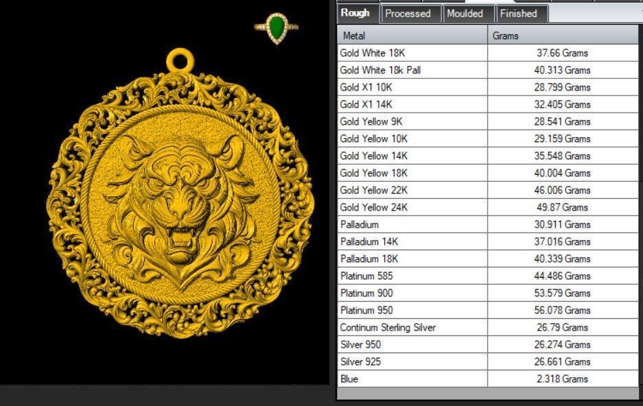 The Aggressive Tiger Head carving frame medallion v6  Pendant 3D print model_29