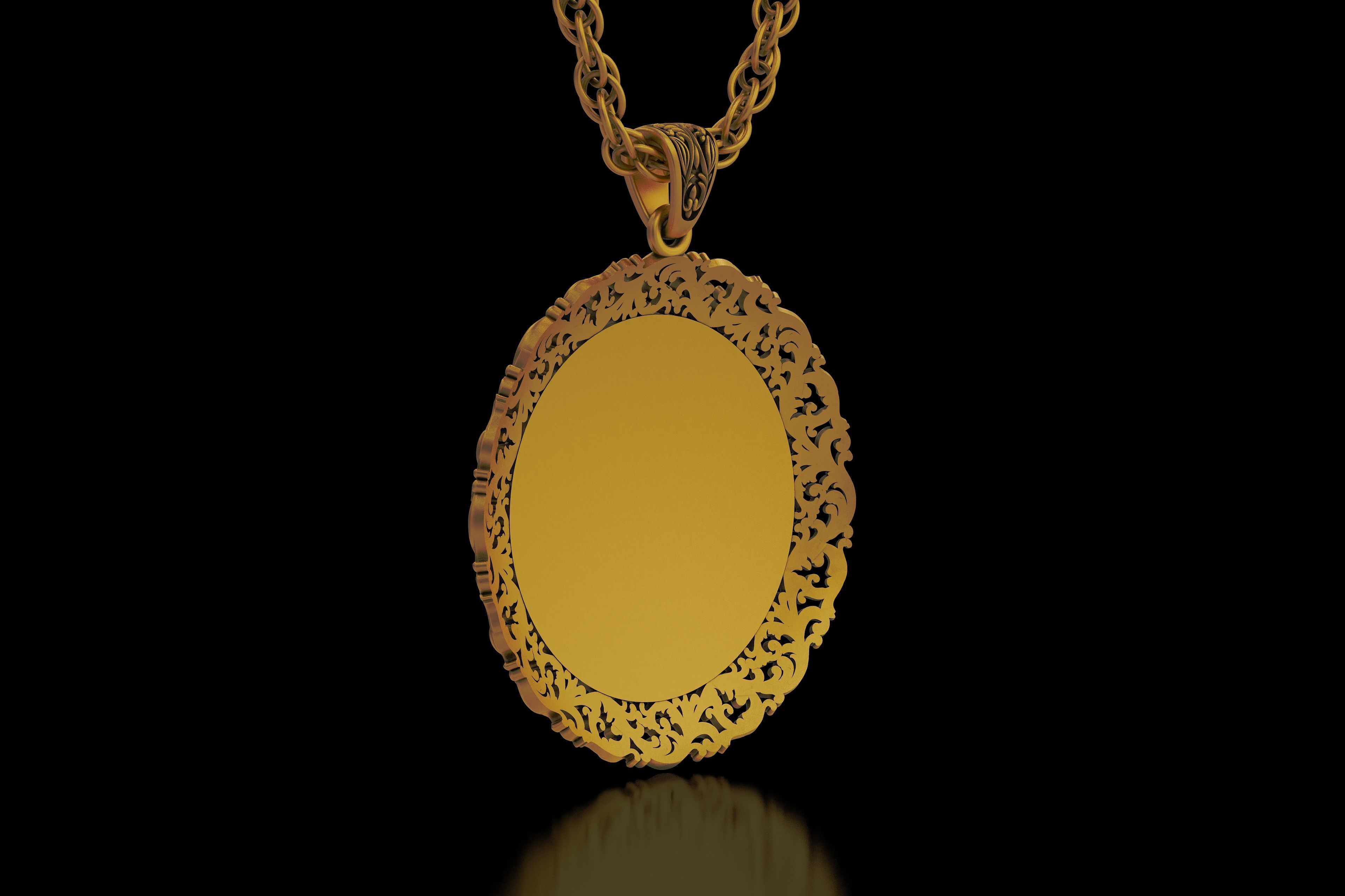 The Aggressive Tiger Head carving frame medallion v6  Pendant 3D print model_21